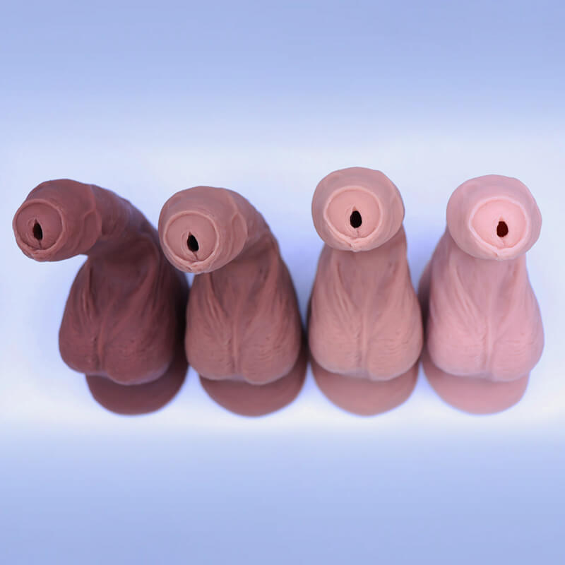 Uncut Jimmy STP stand to pee packer, all four skin tones.