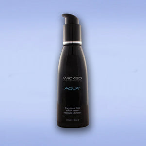 Wicked brand Aqua water based lubricant. 